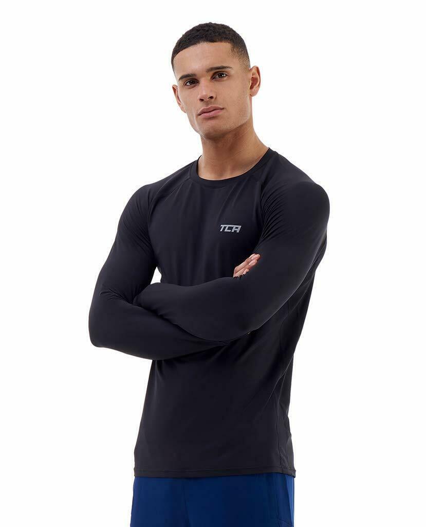 Mens Running Top TCA Long Sleeve Lightweight Running T-Shirt Gym CrossFit