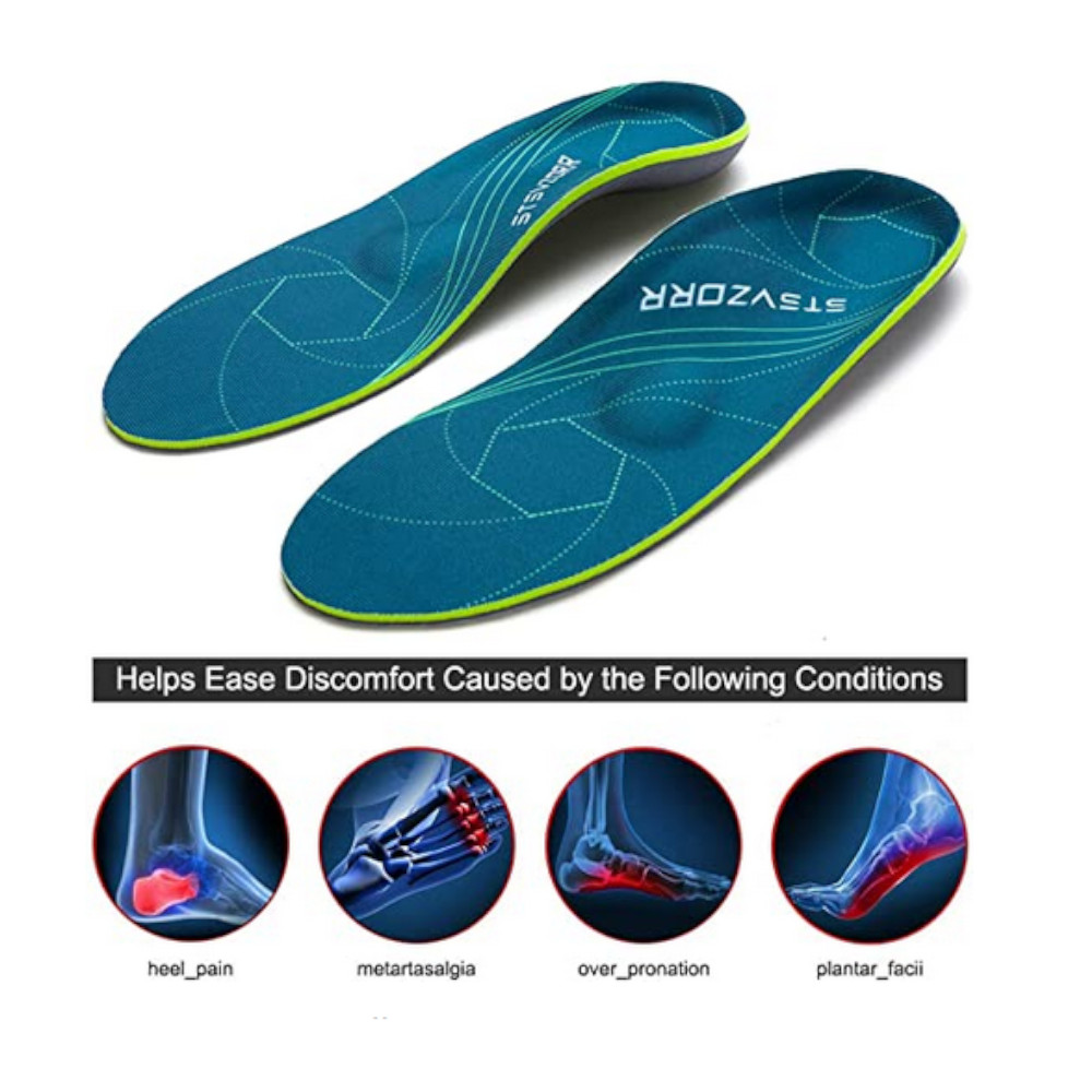Best Plantar Fasciitis Arch Support Orthopedic Flat Feet Absorption Insoles   