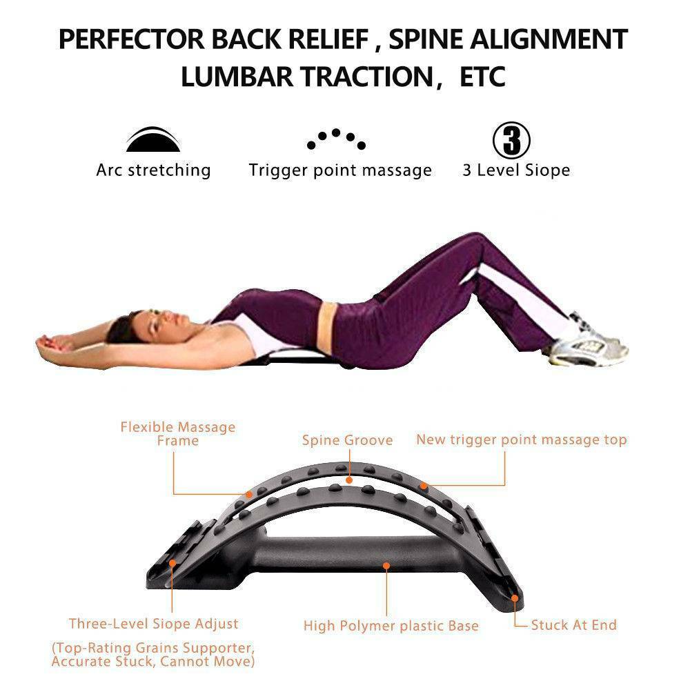 Back Stretcher Lower Lumbar Pain Spine Massager Support Posture Relief Ireland