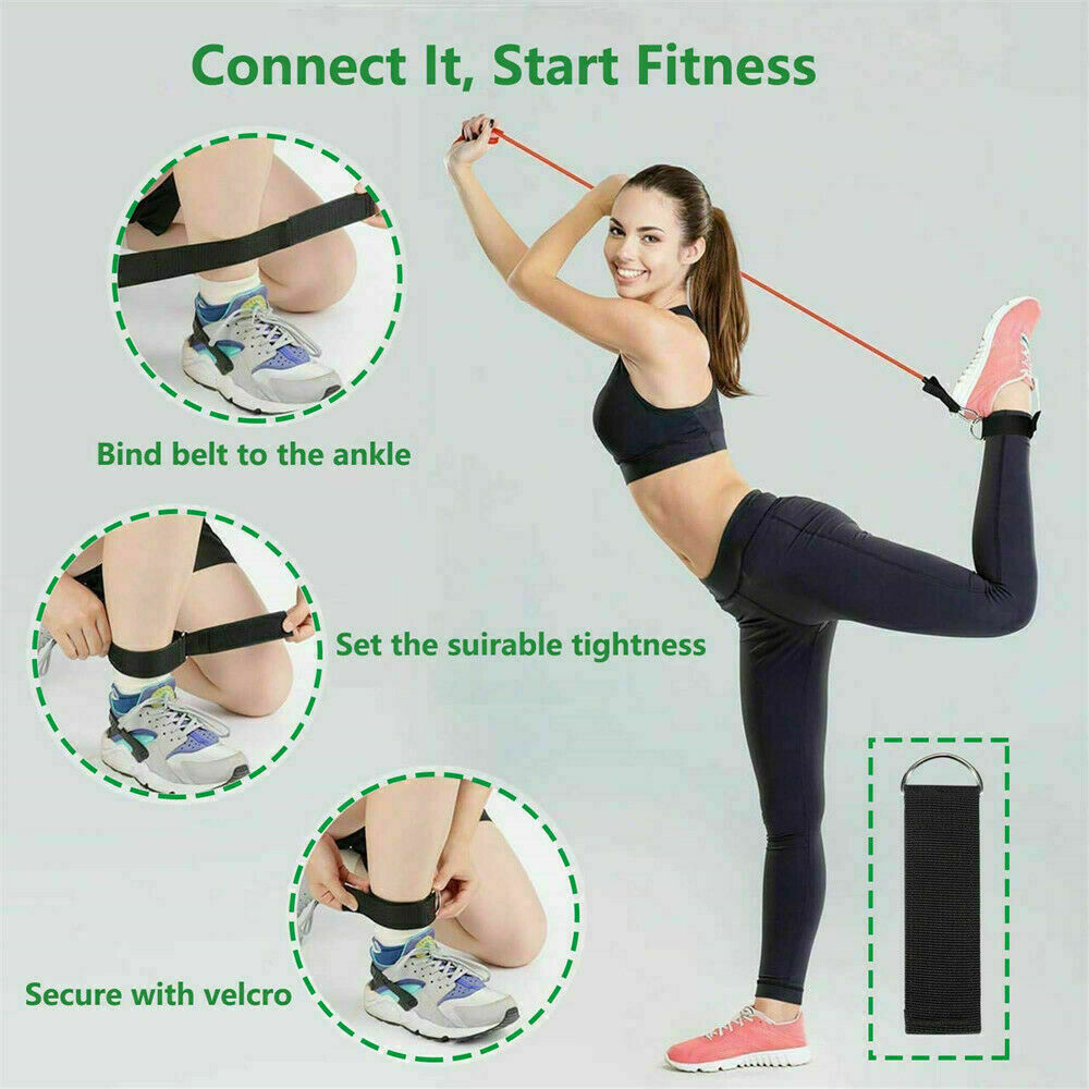 Best 11 Piece Exercise Crossfit Fitness Set Resistance Bands Training 